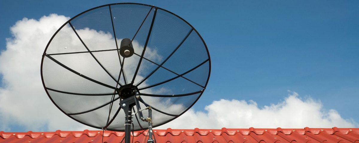 Satellite dish on a roof