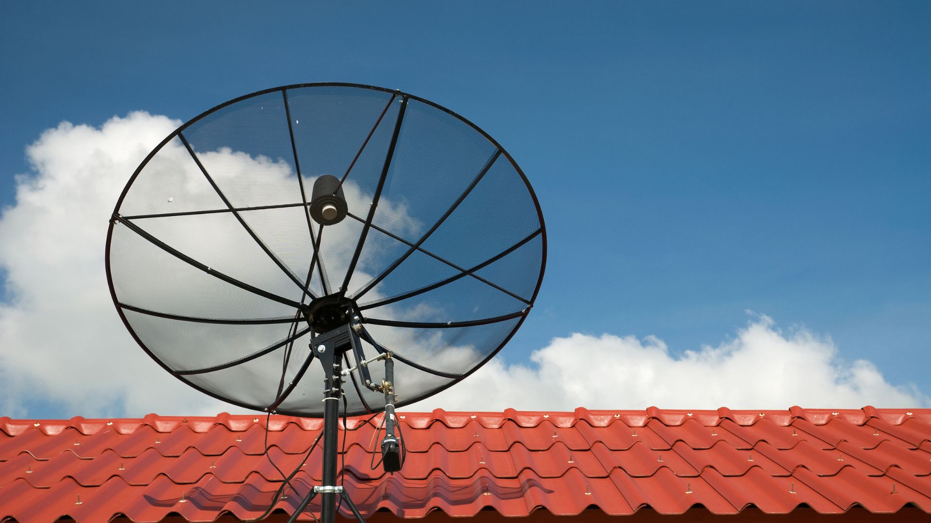 Satellite dish on a roof