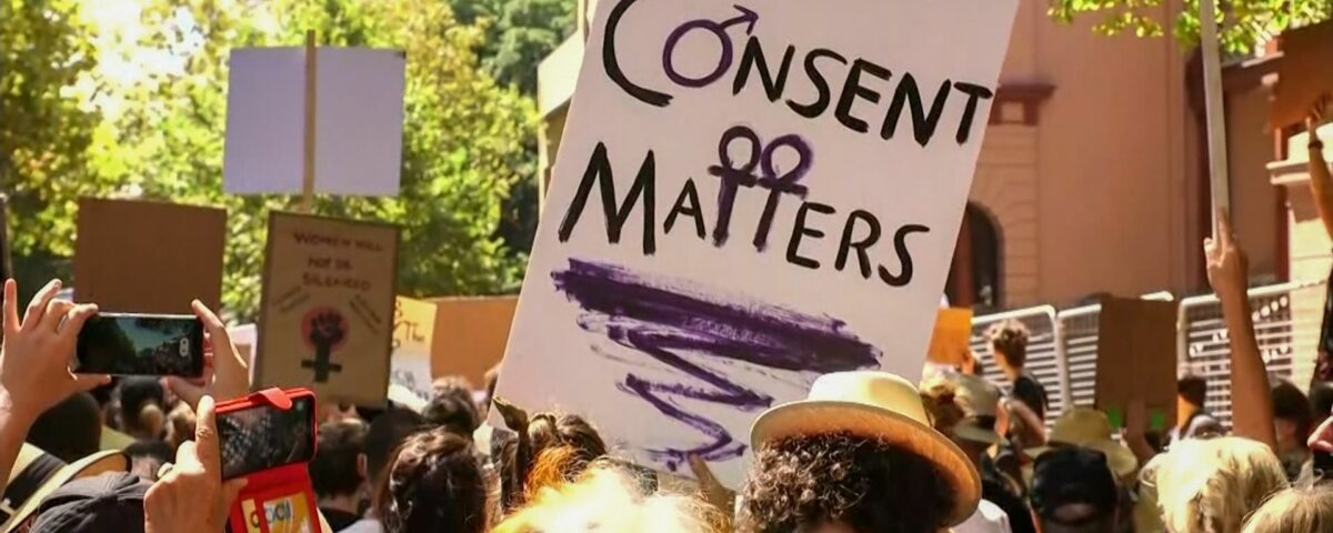 Banner talking about consent and sexual violence