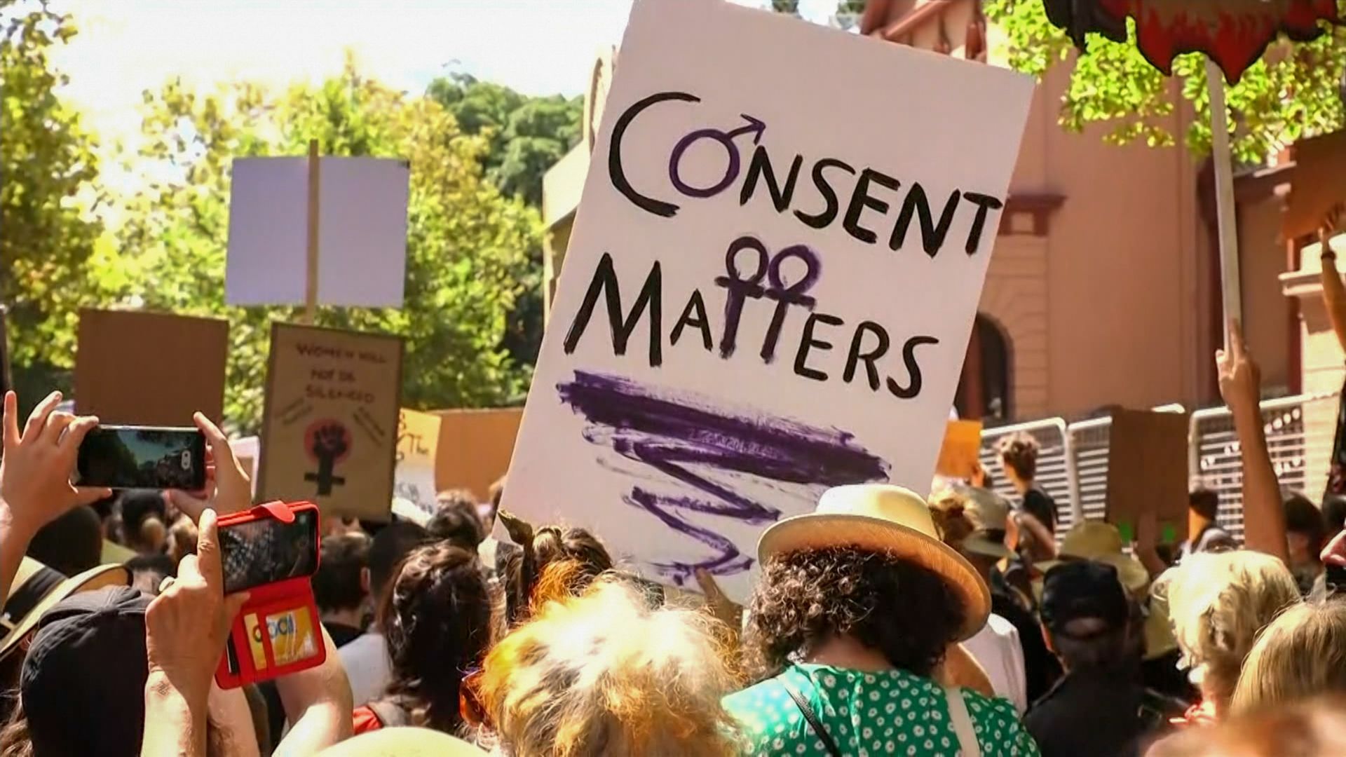 Banner talking about consent and sexual violence