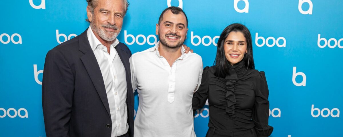 Boa, the first business owners-focused social media platform's investors (L) Mark Bouris and (R) Amal Wakim, and Boa CEO Daniel Hakim