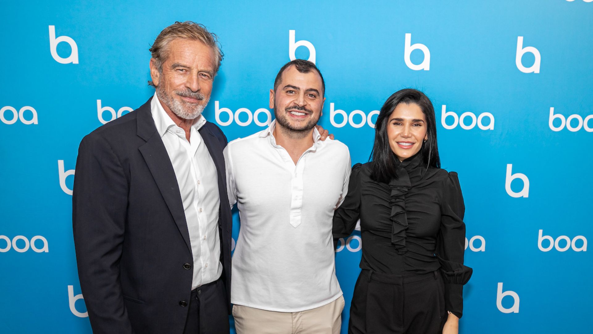 Boa, the first business owners-focused social media platform's investors (L) Mark Bouris and (R) Amal Wakim, and Boa CEO Daniel Hakim