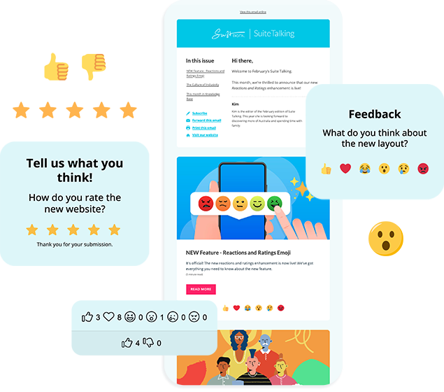 Swift Digital newsletter feedback and emoji feature