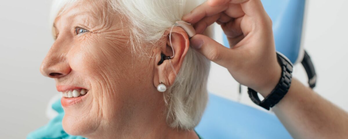 deaf woman with hearing aid